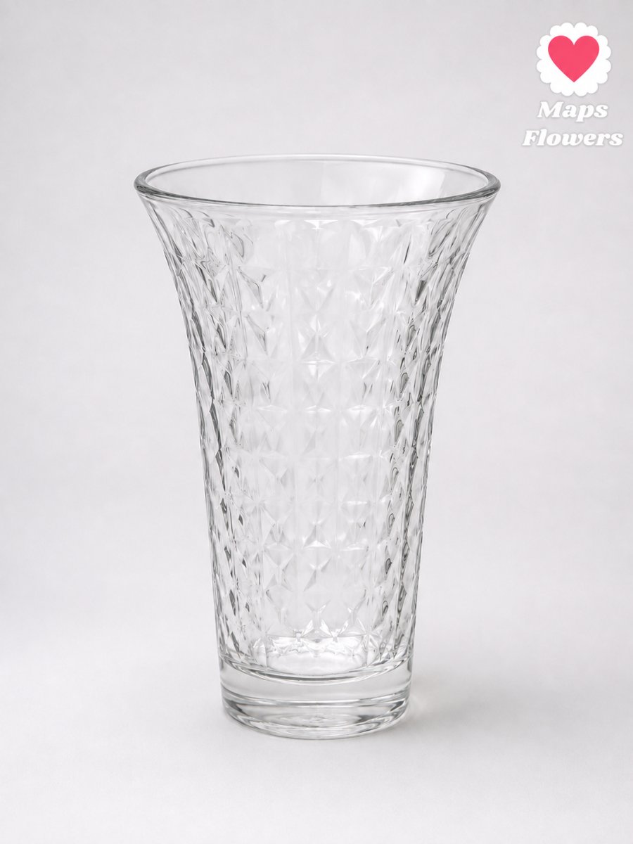 Clear Glass Bouquet Vase — 8.9 ✨